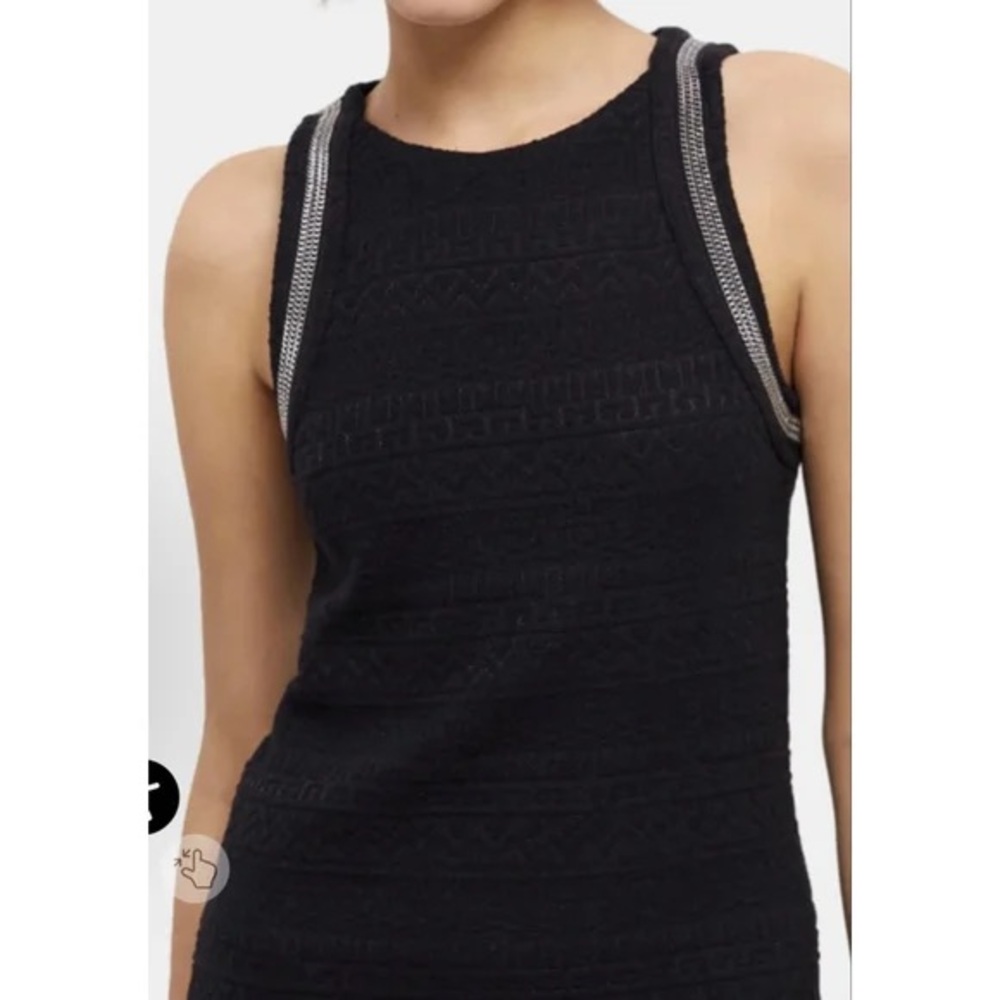 The Kooples Black Silver Chain Trim Mini Dress size 0